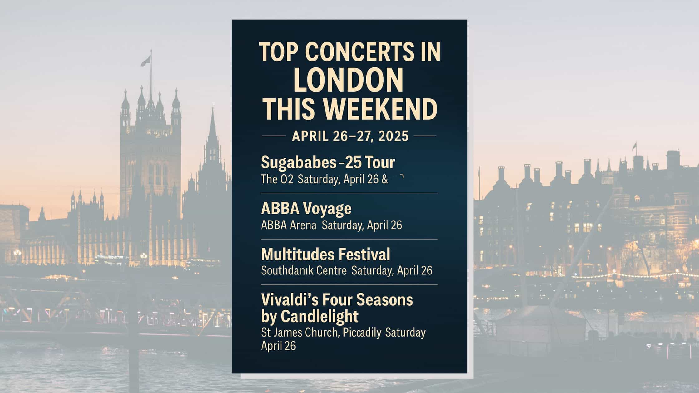 Top Concerts In London This Weekend April 26 27 2025 Best Live Music Top Concerts In London This Weekend April 26 27 2025 Best Live Music